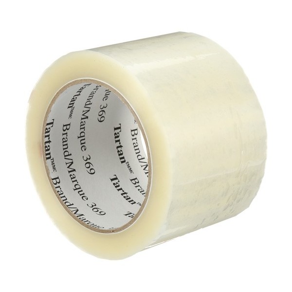 3M Tartan™ Box Sealing Tape, Hot Melt Adhesive, 1.6 mils, 72 mm (3") x 100 m (330')