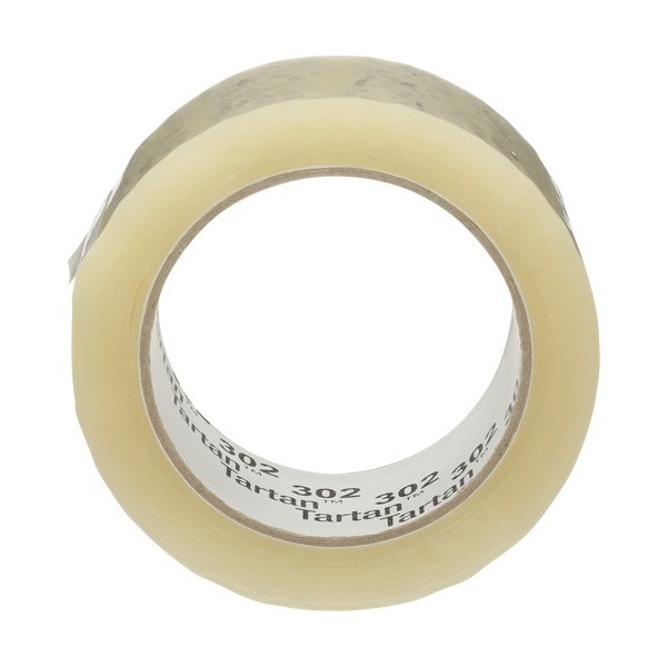 3M Tartan™ Box Sealing Tape 302, Acrylic Adhesive, 1 mils, 48 mm (2") x 100 m (330')
