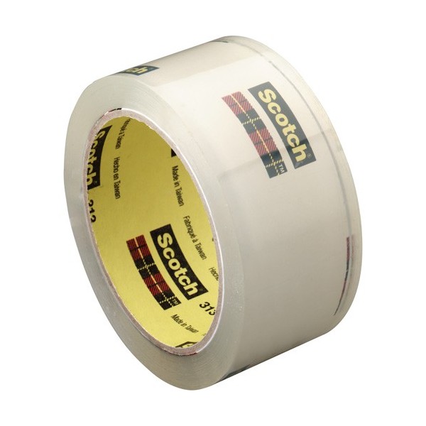 3M Scotch Box Sealing Tape, Acrylic Adhesive, 2.05 mils, 72 mm (3") x 914 m (2998')