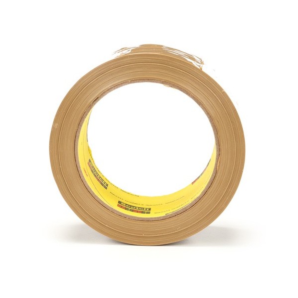 3M Scotch Box Sealing Tape, Hot Melt Adhesive, 3.1 mils, 48 mm (2") x 50 m (164')
