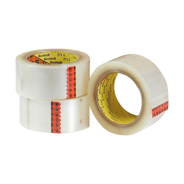 3M Scotch 373 Box Sealing Tape, Hot Melt Adhesive, 2.6 mils, 48 mm (1-22/25") x 50 m (164')