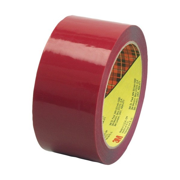 3M Scotch Box Sealing Tape, Hot Melt Adhesive, 1.9 mils, 48 mm (2") x 100 m (328')