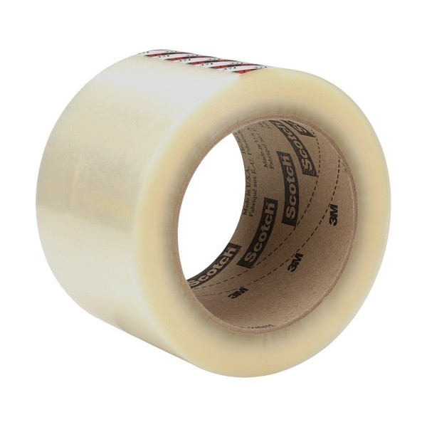3M Scotch Box Sealing Tape, Rubber Adhesive, 1.2 mils, 72 mm (2-4/5") x 100 m (328')