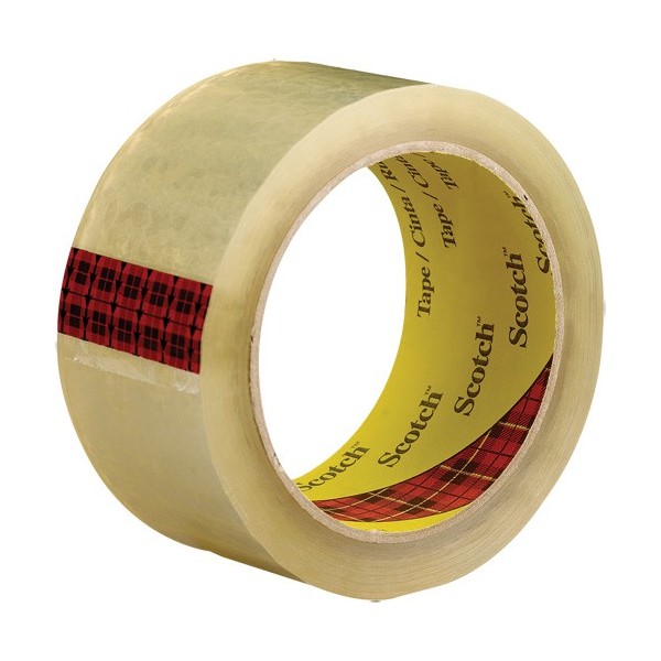3M Scotch High-Tack Box Sealing Tape, Hot Melt Adhesive, 2.6 mils, 48 mm (2") x 55 m (180')