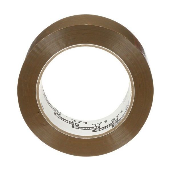 3M Scotch Box Sealing Tape, Hot Melt Adhesive, 1.9 mils, 48 mm (2") x 100 m (328')