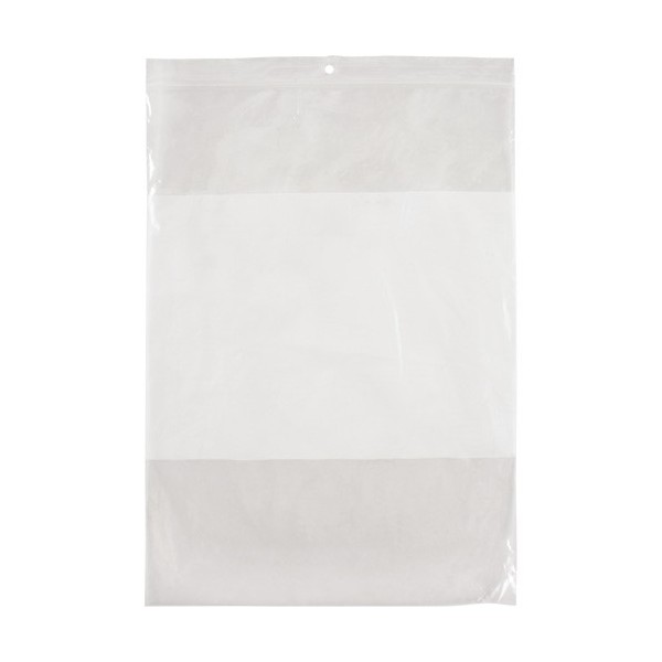 Shipping²Go White Block Poly Bags, Reclosable, 12" x 9", 2 mils, Pack of 100