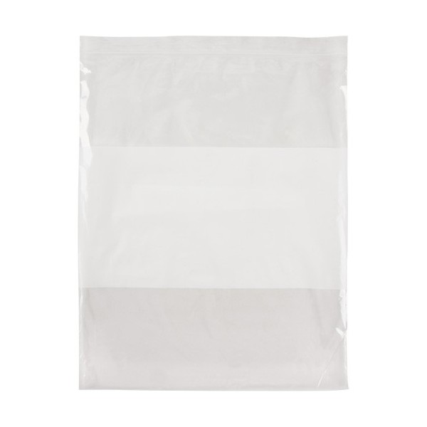 Shipping²Go White Block Poly Bags, Reclosable, 15" x 12", 2 mils, Pack of 100