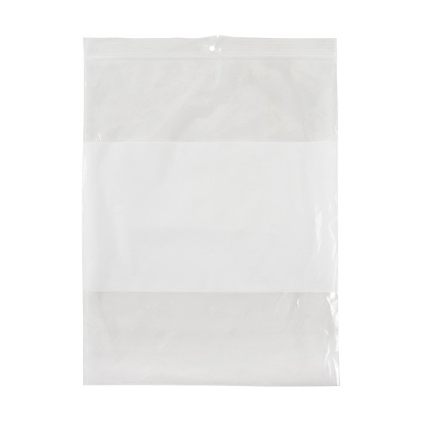 Shipping²Go White Block Poly Bags, Reclosable, 10" x 8", 2 mils, Pack of 100