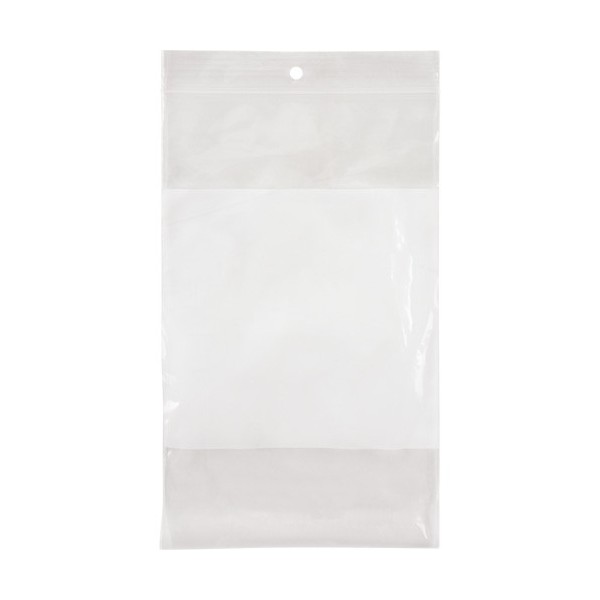 Shipping²Go White Block Poly Bags, Reclosable, 8" x 5", 2 mils, Pack of 100