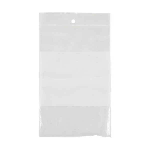 Shipping²Go White Block Poly Bags, Reclosable, 6" x 4", 2 mils, Pack of 100